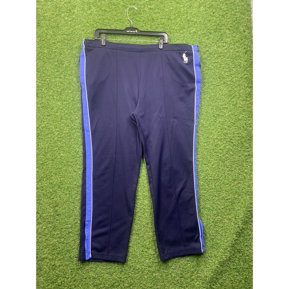 Polo Ralph Lauren Sweatpants Mens XL Blue Striped Ankle Zip Big Pony Track 90s